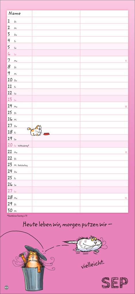 Weitere Ansicht: Catzz Planer für zwei 2026 | Alexander Holzach