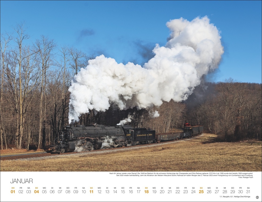 Weitere Ansicht: Feurige Dampfloks Posterkalender 2026
