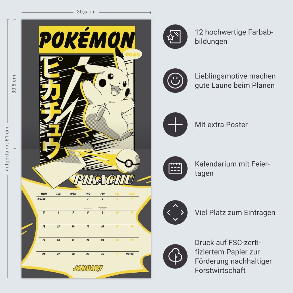 Weitere Ansicht: Pokémon Broschurkalender 2026