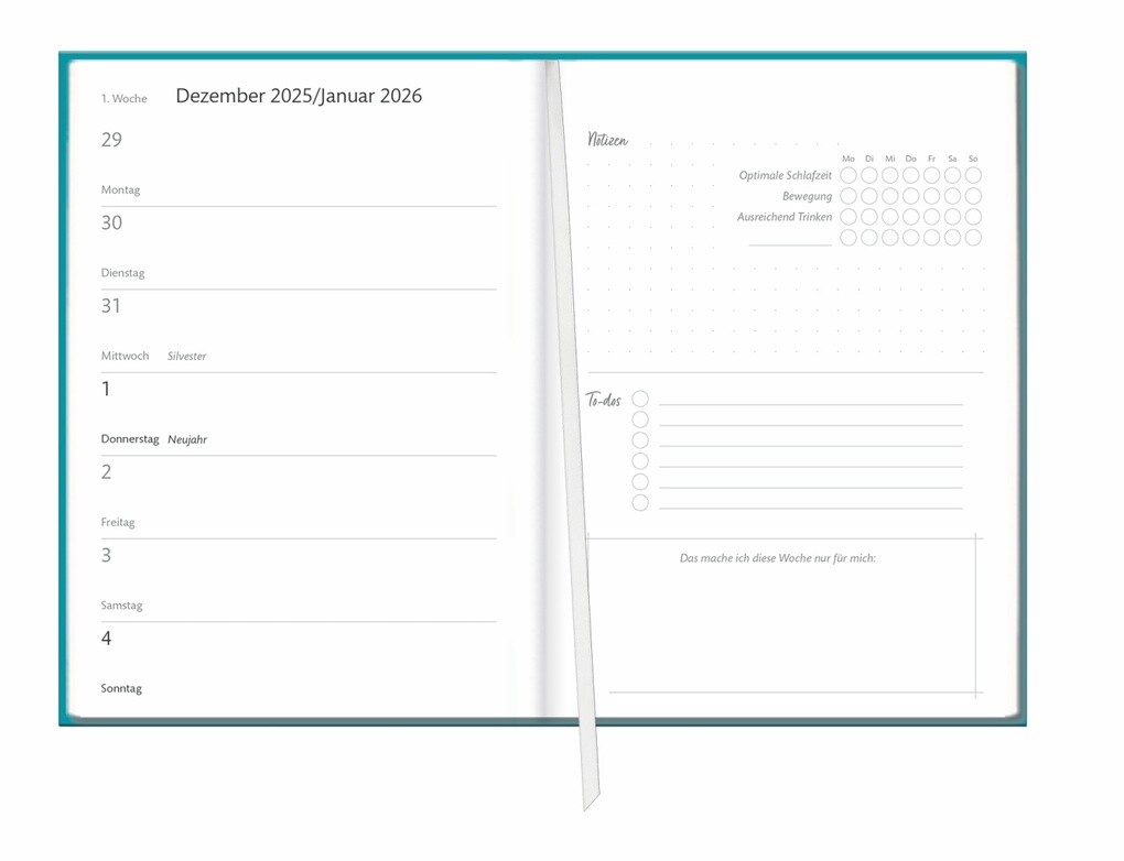 Weitere Ansicht: Kalenderbuch A6 blau 2026