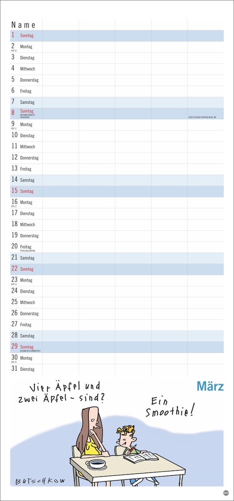 Weitere Ansicht: Peter Butschkow: Familienplaner 2026 | Peter Butschkow