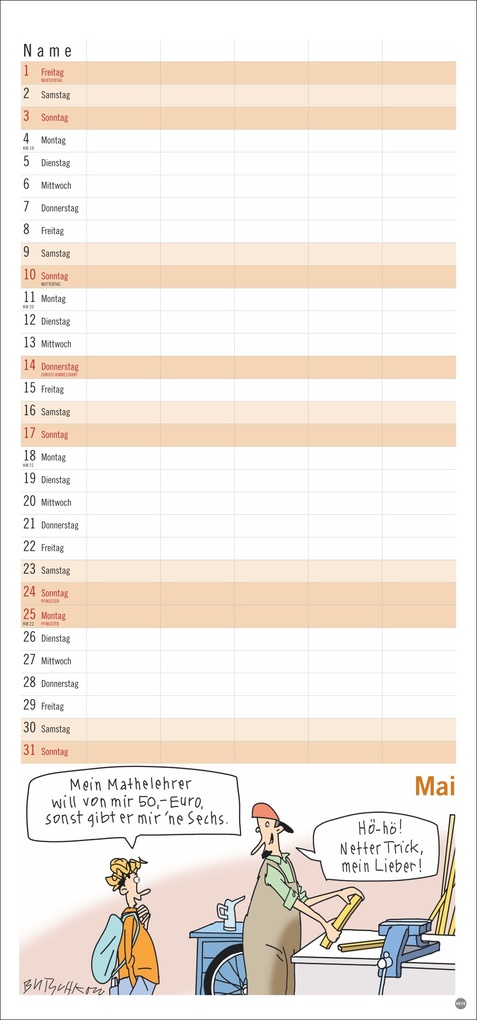 Weitere Ansicht: Peter Butschkow: Familienplaner 2026 | Peter Butschkow