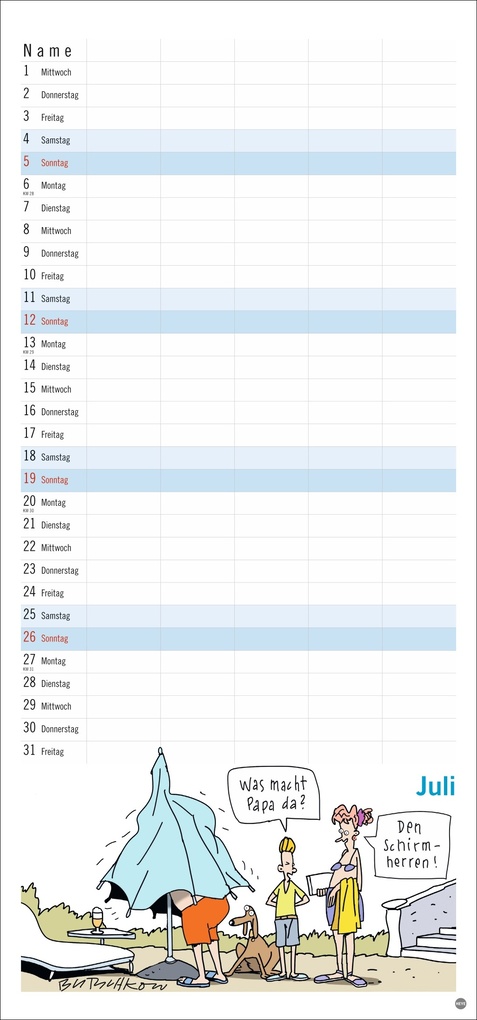 Weitere Ansicht: Peter Butschkow: Familienplaner 2026 | Peter Butschkow