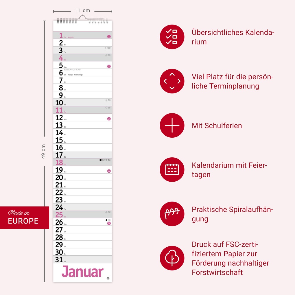 Weitere Ansicht: Langplaner, pink 2026
