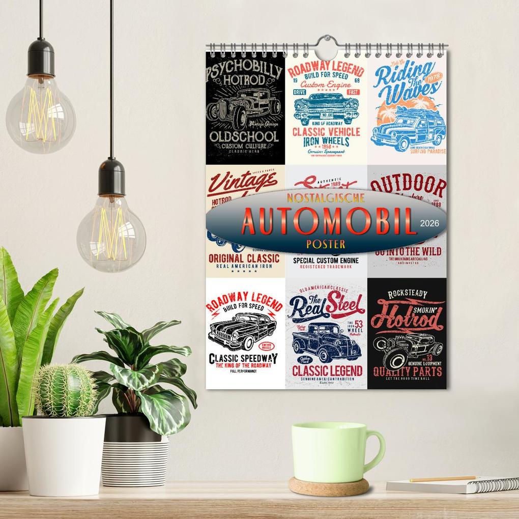 Weitere Ansicht: Automobile - nostalgische Poster (Wandkalender 2026 DIN A4 hoch), CALVENDO Monatskalender | Peter Roder, Calvendo