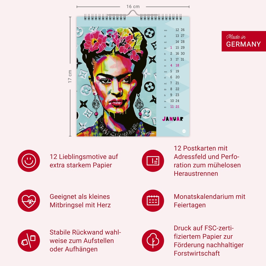 Weitere Ansicht: Frida Postkartenkalender 2026