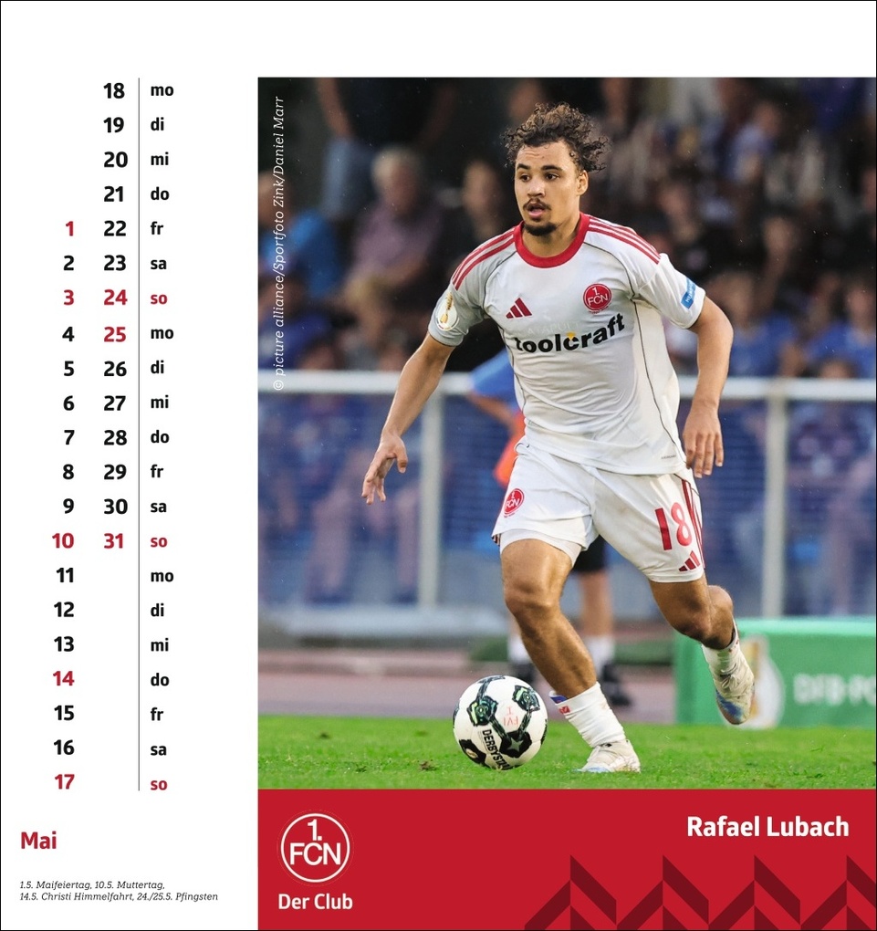 Weitere Ansicht: 1. FC Nürnberg Postkartenkalender 2026