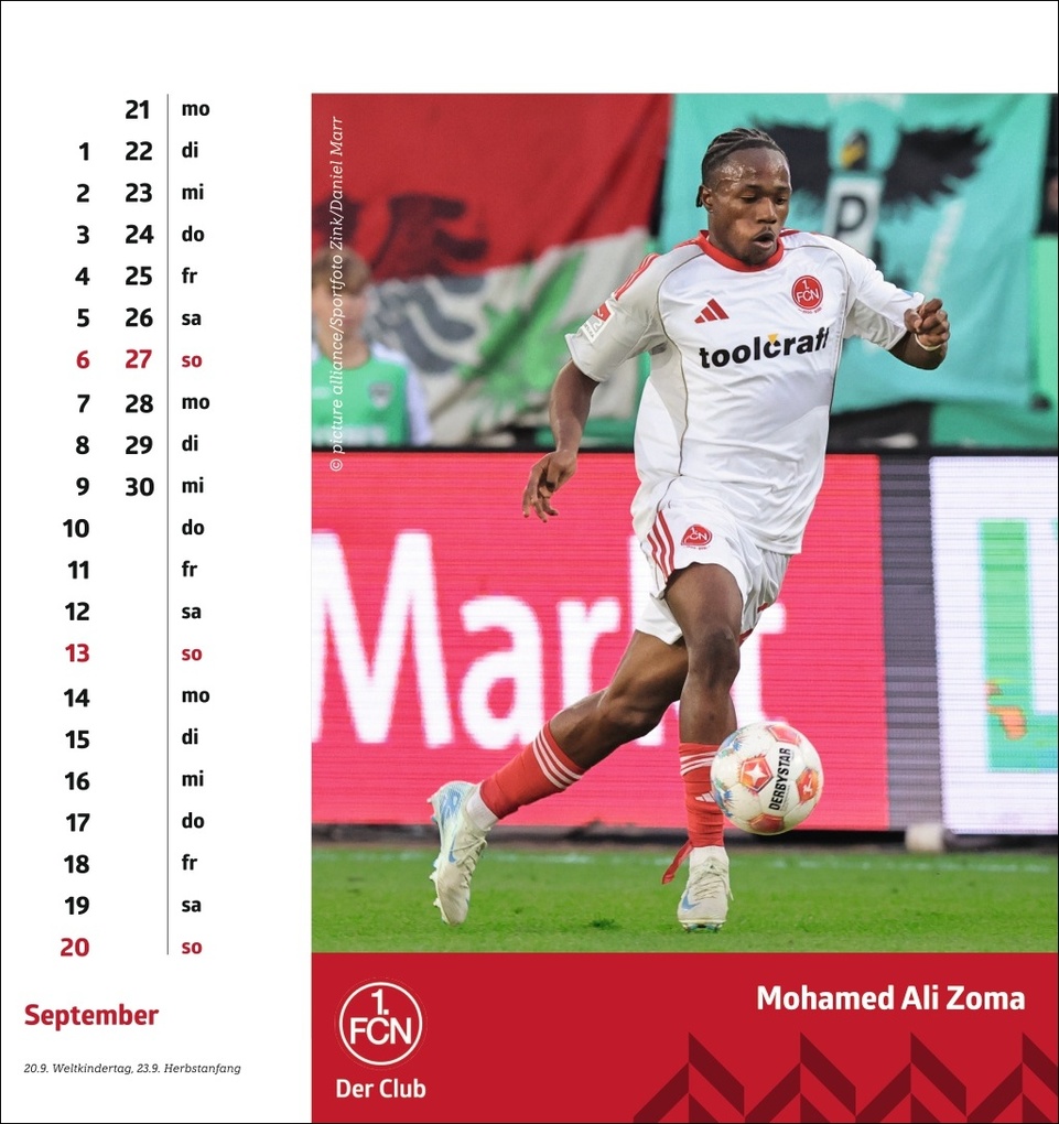 Weitere Ansicht: 1. FC Nürnberg Postkartenkalender 2026