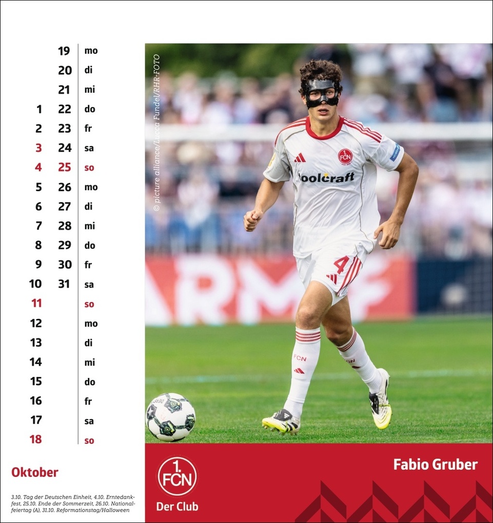 Weitere Ansicht: 1. FC Nürnberg Postkartenkalender 2026