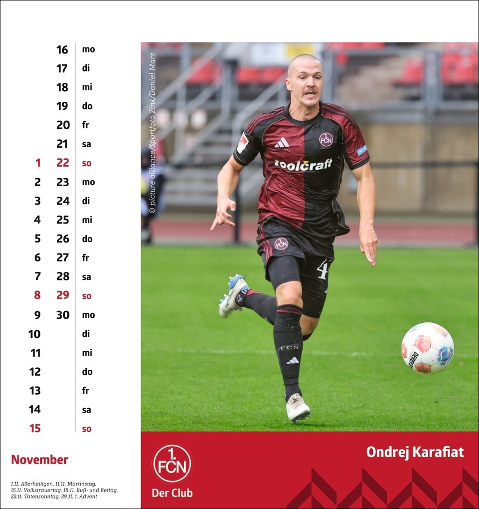 Weitere Ansicht: 1. FC Nürnberg Postkartenkalender 2026