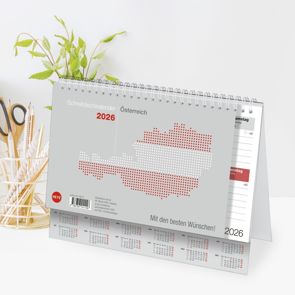 Weitere Ansicht: Schreibtischkalender Österreich klein 2026