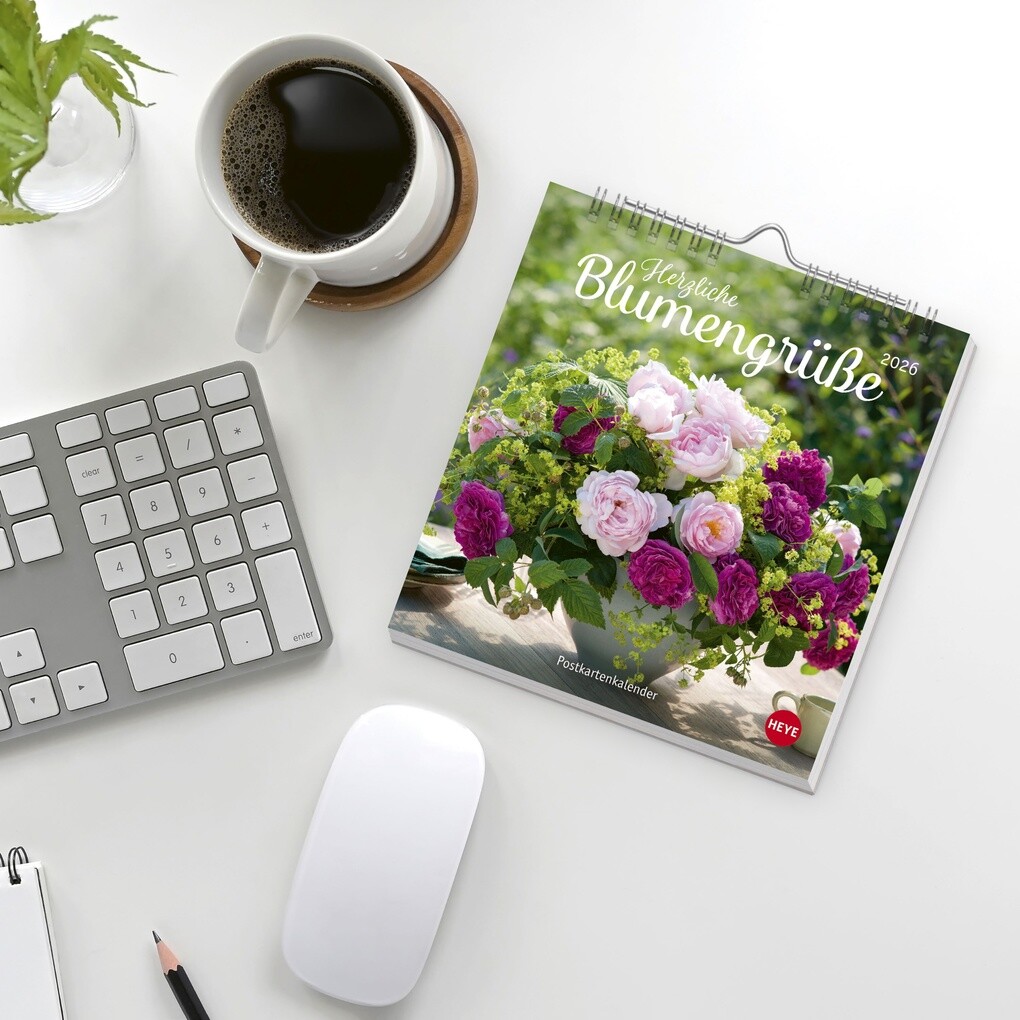 Weitere Ansicht: Herzliche Blumengrüße Postkartenkalender 2026