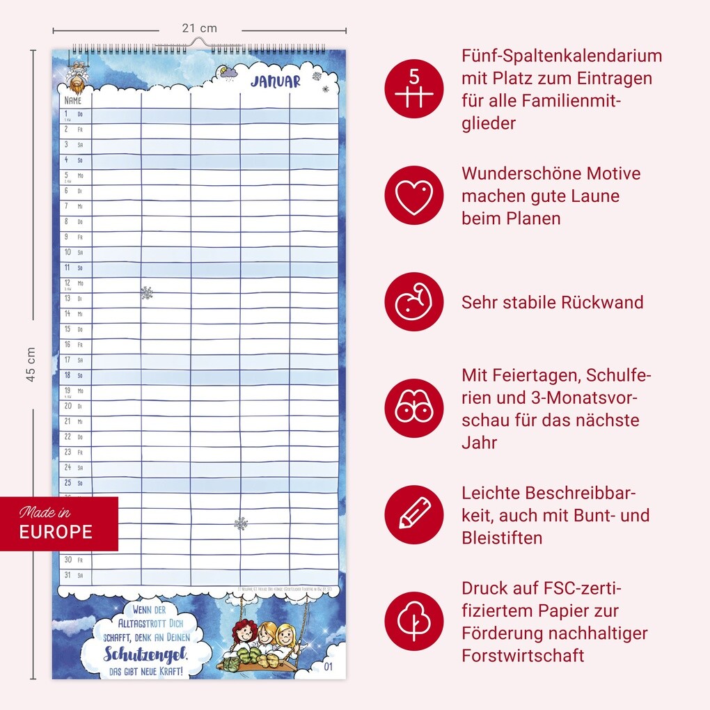 Weitere Ansicht: times&more Schutzengel Familienplaner 2026