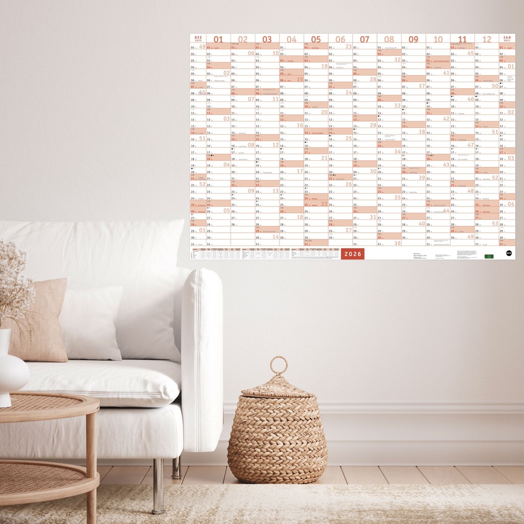 Weitere Ansicht: Mega-Posterplaner, rot 2026