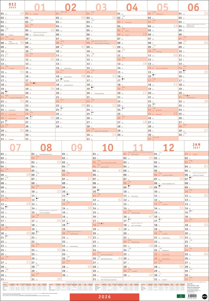 Weitere Ansicht: Mega-Posterplaner, rot 2026