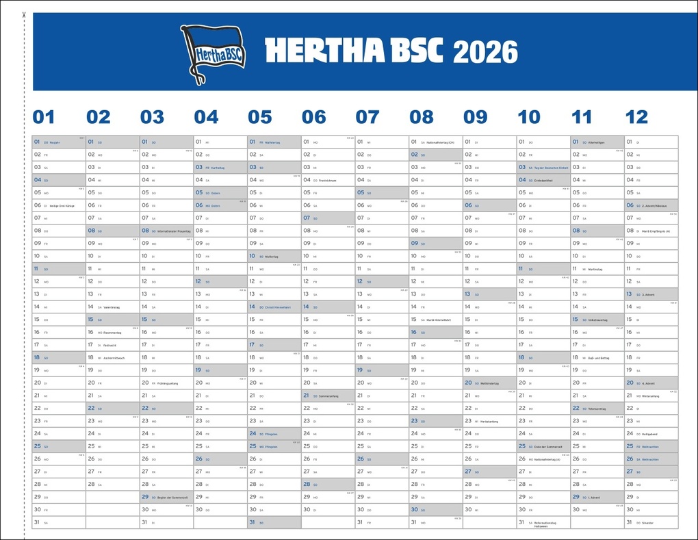 Weitere Ansicht: Hertha BSC Posterkalender 2026