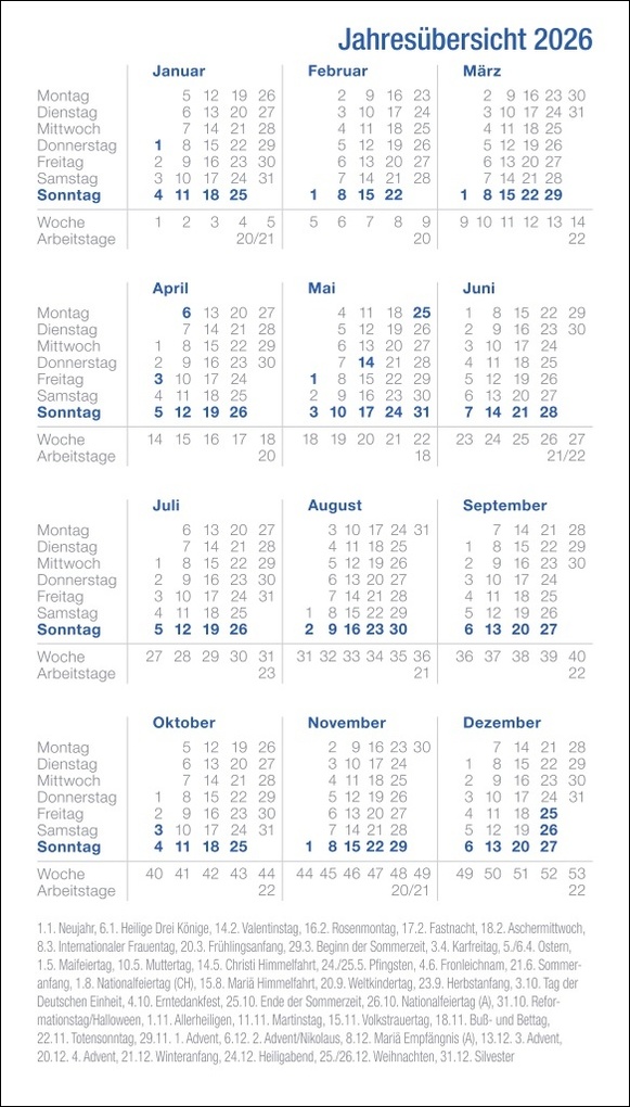 Weitere Ansicht: Leporello, schwarz Kalender 2026