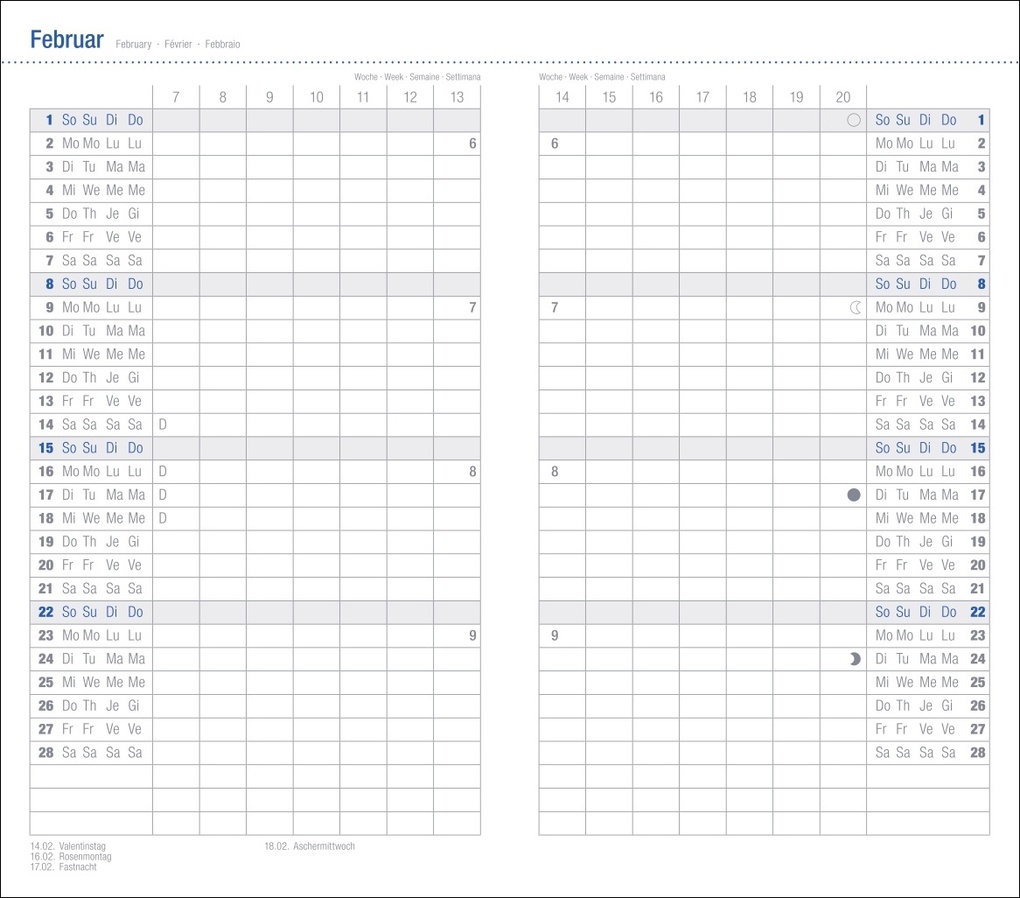 Weitere Ansicht: Leporello, schwarz Kalender 2026