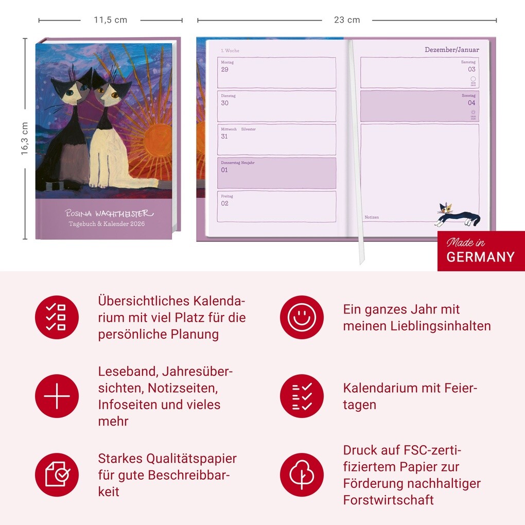 Weitere Ansicht: Rosina Wachtmeister Kalenderbuch A6 2026 | Rosina Wachtmeister