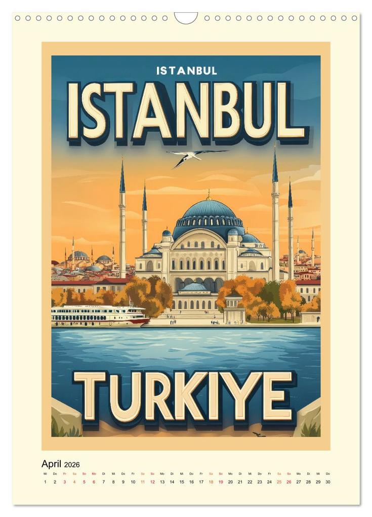 Weitere Ansicht: Weltreise - nostalgische Poster (Wandkalender 2026 DIN A3 hoch), CALVENDO Monatskalender | Peter Roder, Calvendo