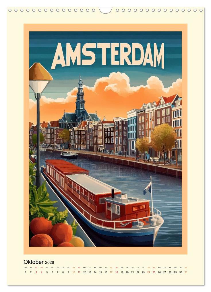 Weitere Ansicht: Weltreise - nostalgische Poster (Wandkalender 2026 DIN A3 hoch), CALVENDO Monatskalender | Peter Roder, Calvendo