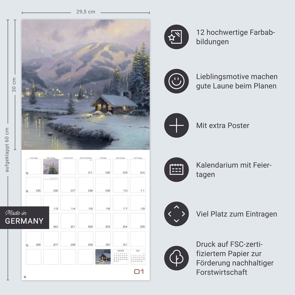 Weitere Ansicht: Thomas Kinkade: Land of Light Broschurkalender 2026 | Thomas Kinkade