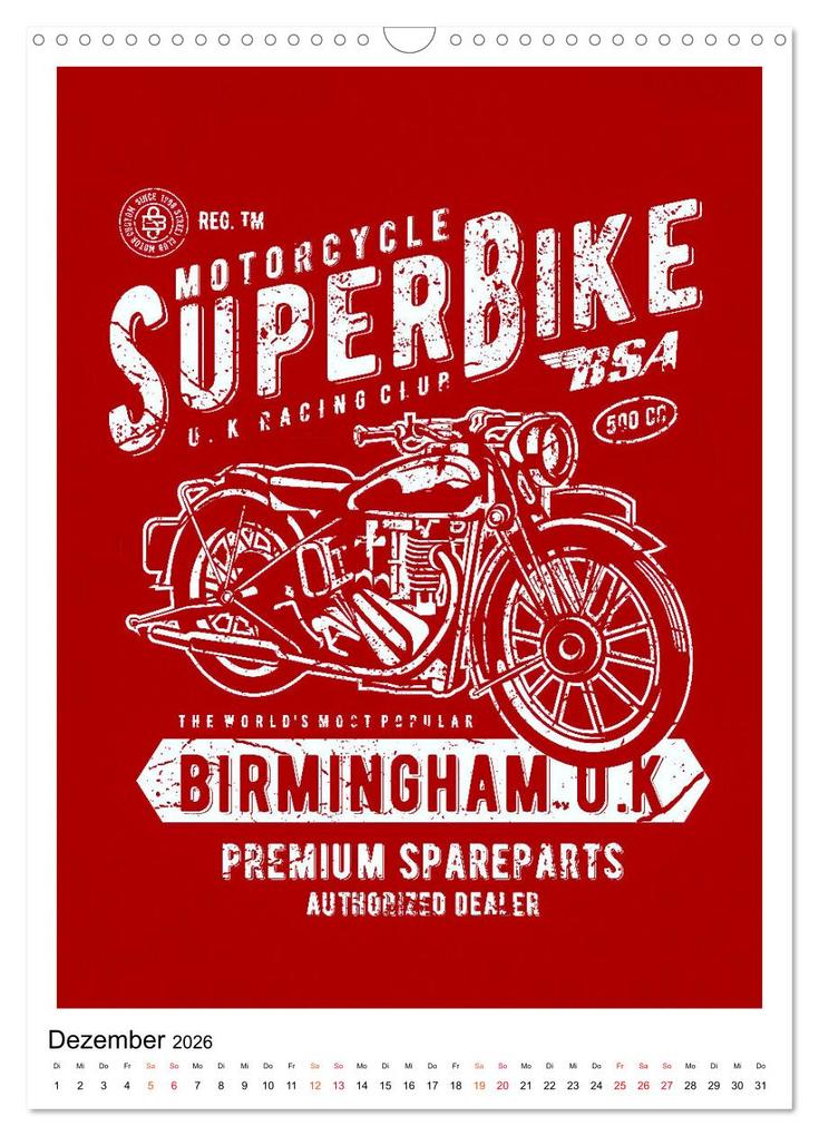 Weitere Ansicht: Motorrad - nostalgische Poster (Wandkalender 2026 DIN A3 hoch), CALVENDO Monatskalender | Peter Roder, Calvendo