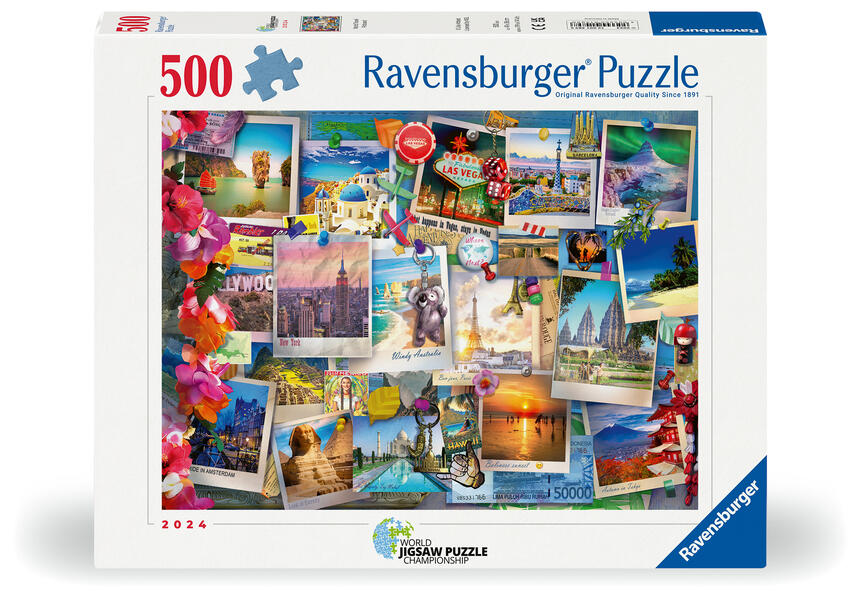 Produktbild: Erwachsenenpuzzle 500 Teile - Weltreise - Pinnwand