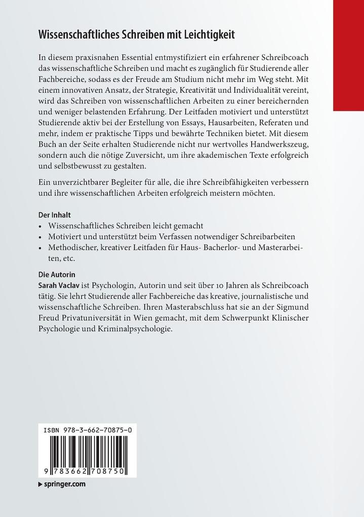 Weitere Ansicht: Wissenschaftliches Schreiben mit Leichtigkeit | Sarah Vaclav