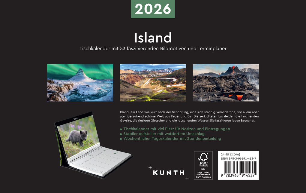 Weitere Ansicht: Island - KUNTH Tischkalender 2026