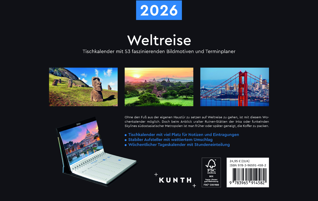 Weitere Ansicht: Weltreise - KUNTH Tischkalender 2026