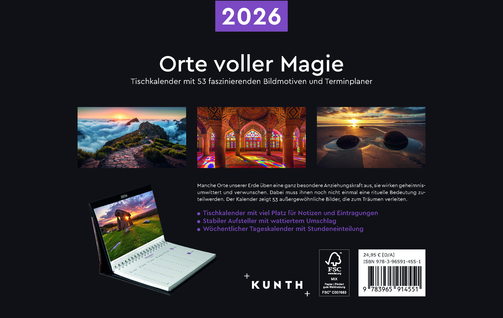 Weitere Ansicht: Orte voller Magie - KUNTH Tischkalender 2026