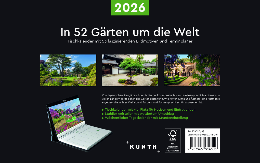 Weitere Ansicht: In 52 Gärten um die Welt - KUNTH Tischkalender 2026