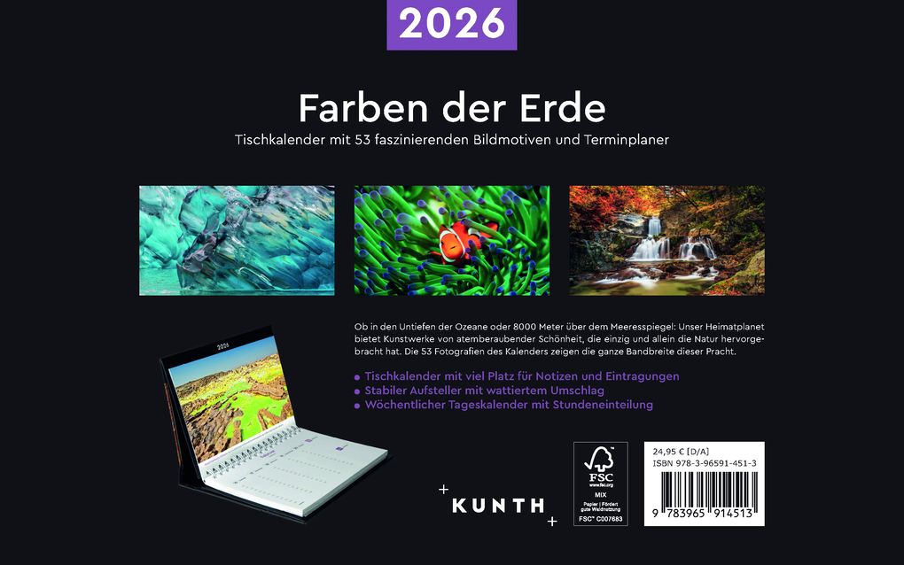 Weitere Ansicht: Farben der Erde - KUNTH Tischkalender 2026