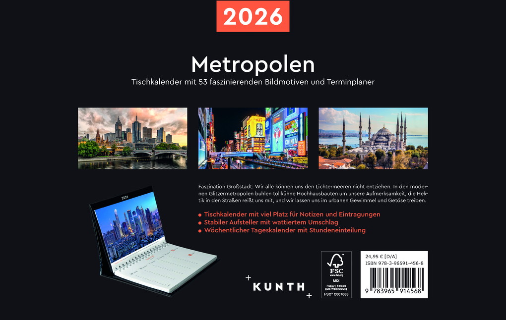 Weitere Ansicht: Metropolen - KUNTH Tischkalender 2026