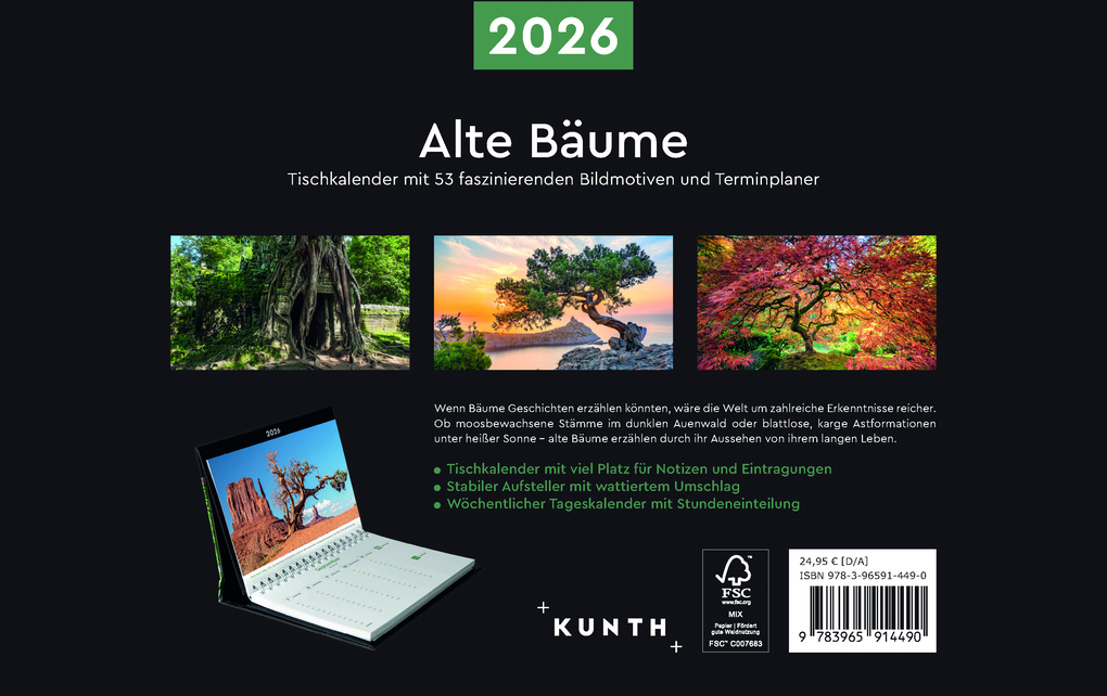 Weitere Ansicht: Alte Bäume - KUNTH Tischkalender 2026