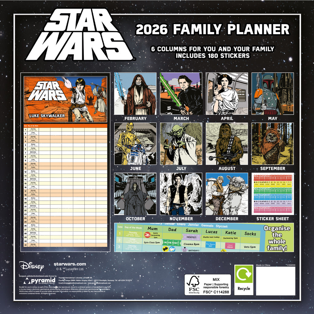 Weitere Ansicht: STAR WARS Familienplaner im Format 30 x 30