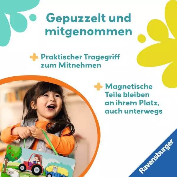 Weitere Ansicht: Play+ Magnetisches Holz-Zähl-Puzzle: Bauernhof - ab 12 Monate