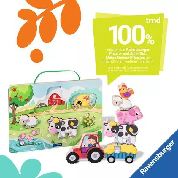 Weitere Ansicht: Play+ Magnetisches Holz-Zähl-Puzzle: Bauernhof - ab 12 Monate
