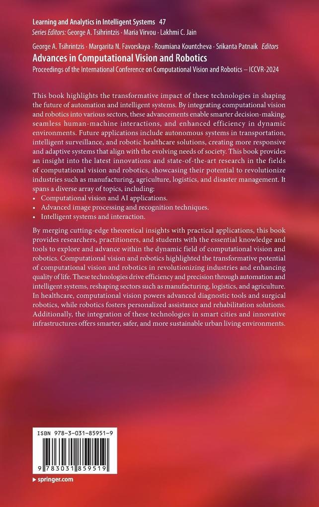 Weitere Ansicht: Advances in Computational Vision and Robotics