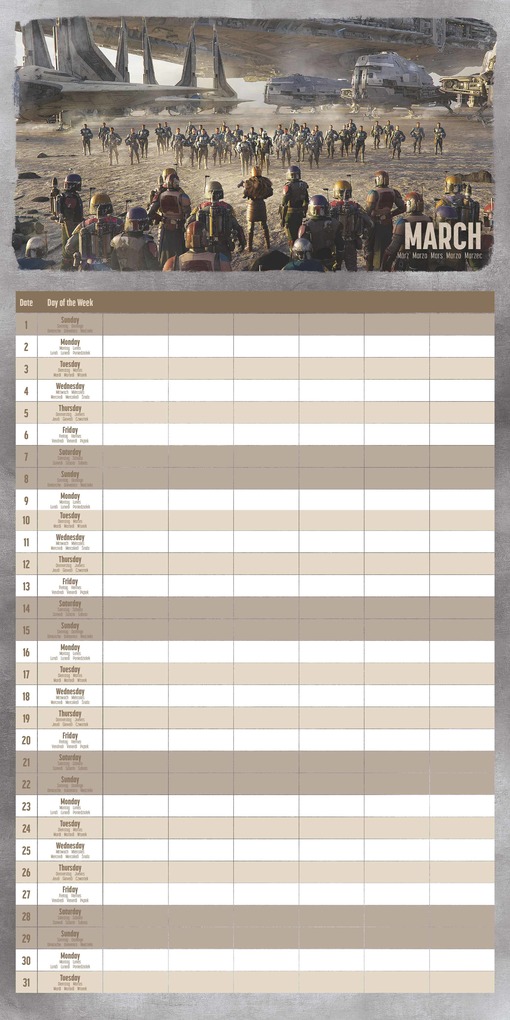 Weitere Ansicht: THE MANDALORIAN Familienplaner im Format 30 x30