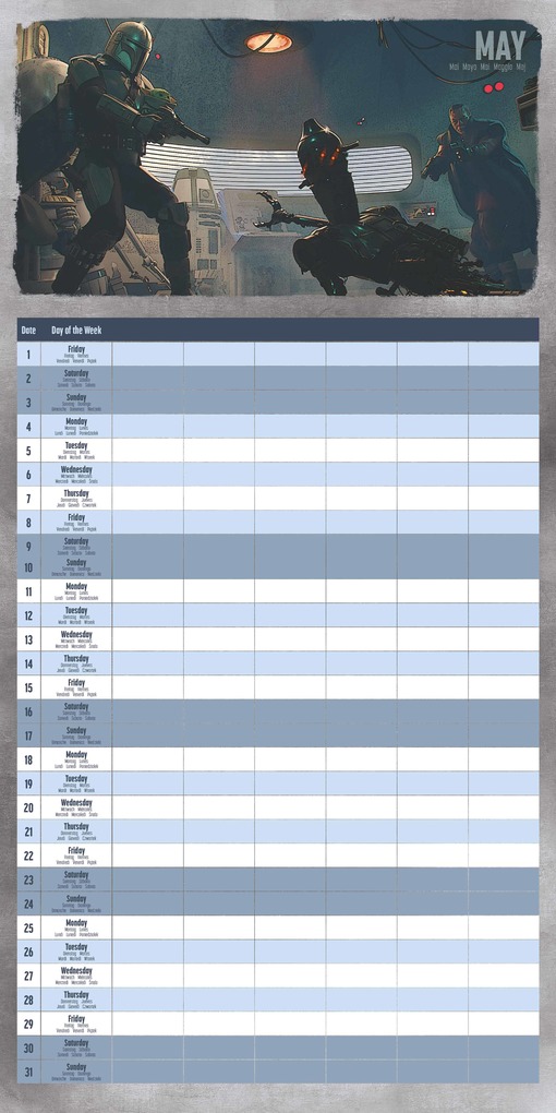 Weitere Ansicht: THE MANDALORIAN Familienplaner im Format 30 x30