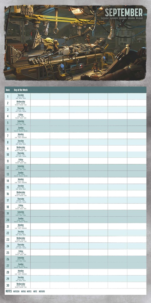 Weitere Ansicht: THE MANDALORIAN Familienplaner im Format 30 x30