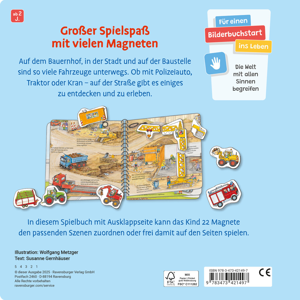Weitere Ansicht: Mein großes Magnetbuch - Wer fährt wohin? | Susanne Gernhäuser