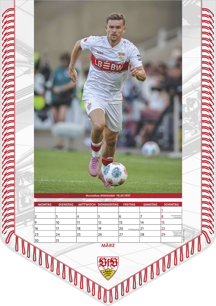 Weitere Ansicht: VfB Stuttgart 2026 - Bannerkalender - Fan-Kalender - Fußball-Kalender - 29,7x42 - Sport | Neumann Verlage GmbH & Co. KG
