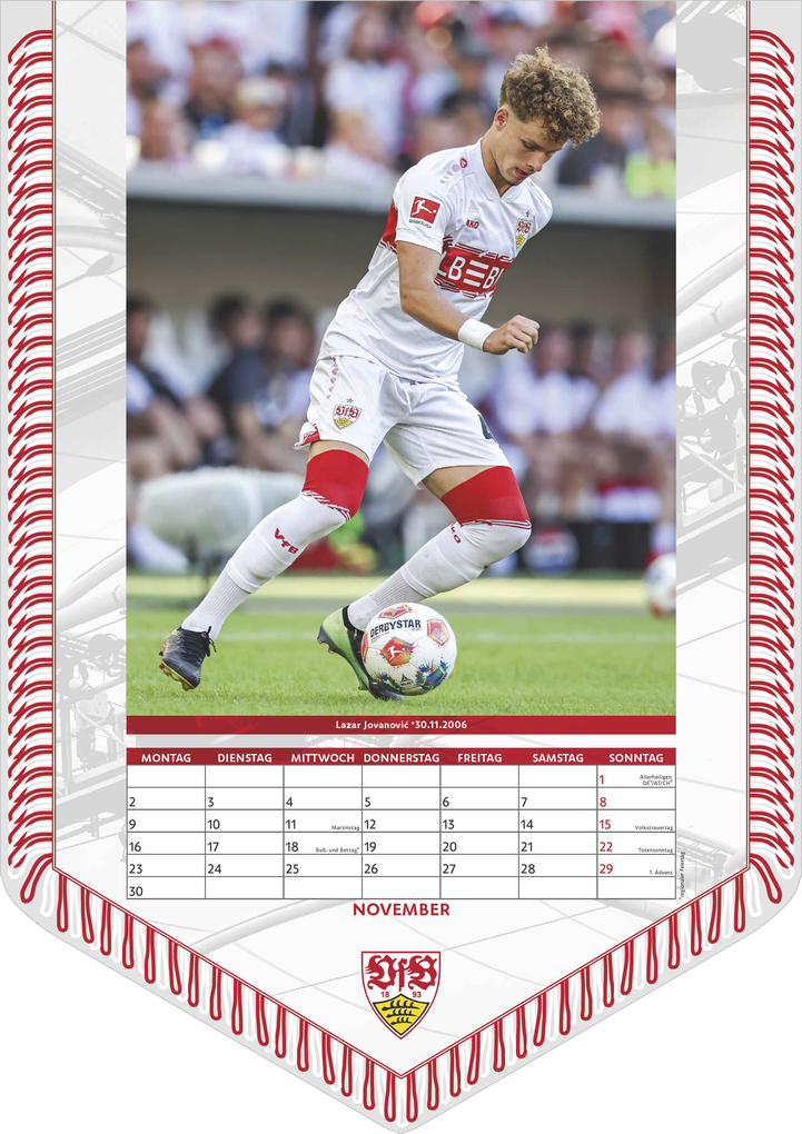 Weitere Ansicht: VfB Stuttgart 2026 - Bannerkalender - Fan-Kalender - Fußball-Kalender - 29,7x42 - Sport | Neumann Verlage GmbH & Co. KG