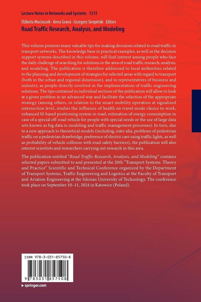 Weitere Ansicht: Road Traffic Research, Analysis, and Modeling