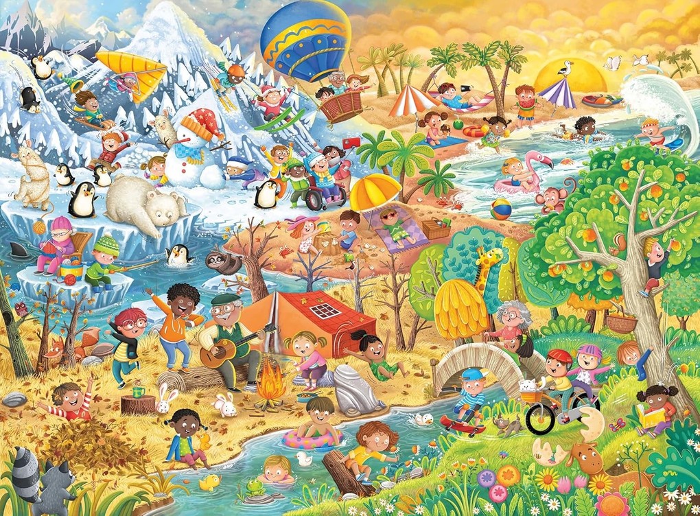 Weitere Ansicht: Kinderpuzzle 100 XXL Teile - Die 4 Jahreszeiten