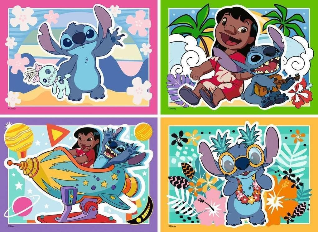 Weitere Ansicht: Kinderpuzzle 4x35 Teile - Speedy Puzzle Disney Stitch