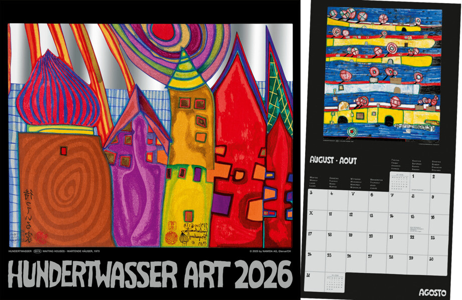 Produktbild: Hundertwasser Broschürenkalender Art 2026 | Glarus/CH Namida AG